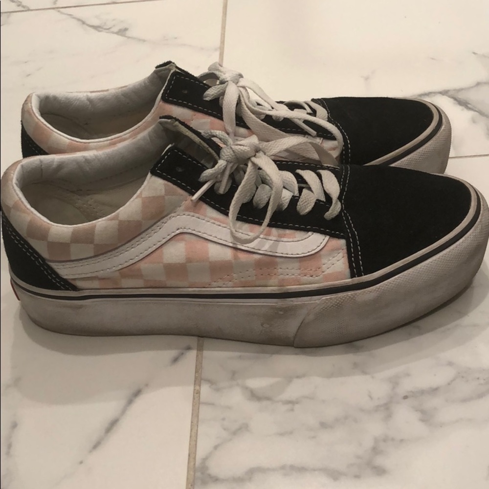 Pink checkered vans